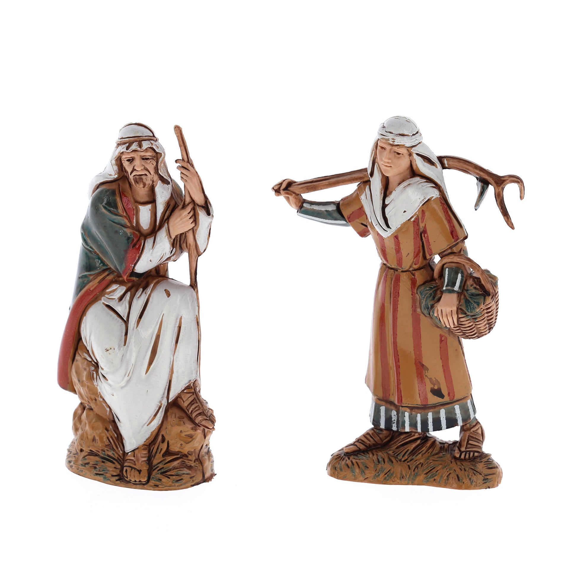Confezione Pastori composta da 8 soggetti, in plastica. Altezza 10 cm