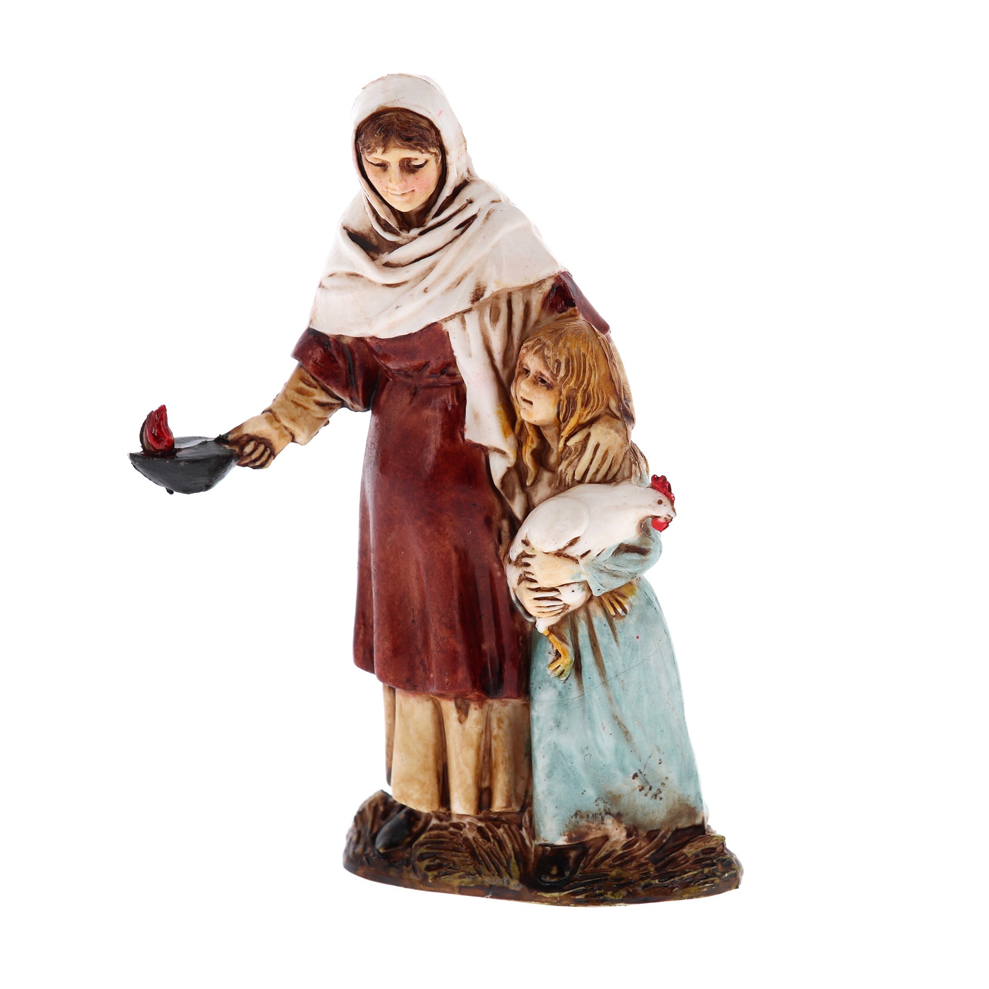 Confezione Contadine composta da 3 pezzi, in plastica. Altezza 10 cm