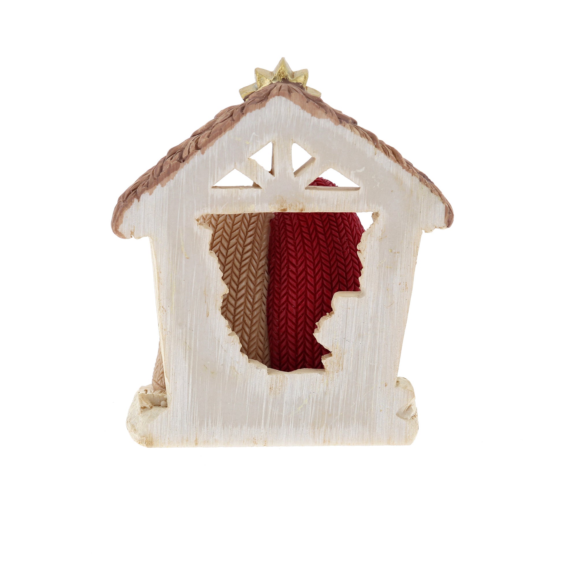 Natività con capanna o albero in resina. Altezza 9 cm