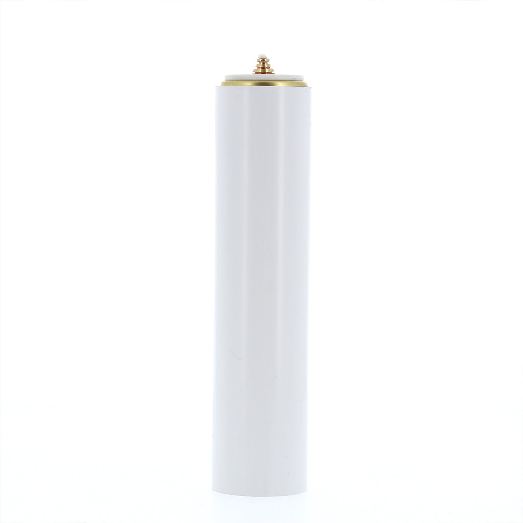 Coppia di candelieri completa di candele a cera liquida e cartucce. Dimensioni candele 6x25 cm
