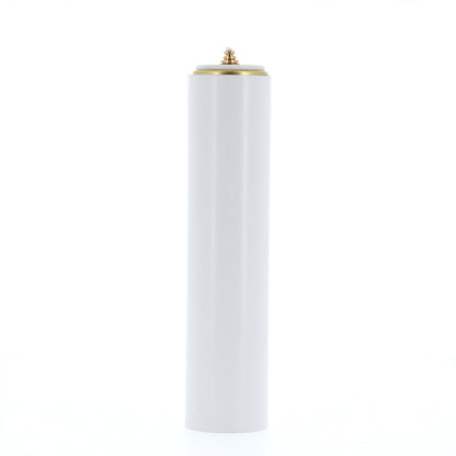 Coppia di candelieri completa di candele a cera liquida e cartucce. Dimensioni candele 6x25 cm