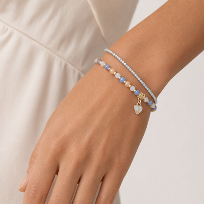 Bracciale Devozionale Doppio Filo Dorato Celeste con Miracolosa