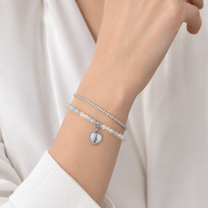 Bracciale Devozionale Doppio Filo Colori Pastello Antico con Miracolosa