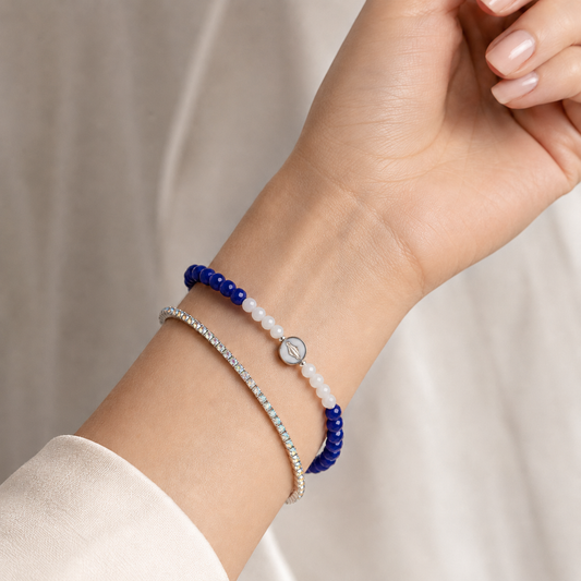 Bracciale Devozionale Doppio Filo Blu con Miracolosa