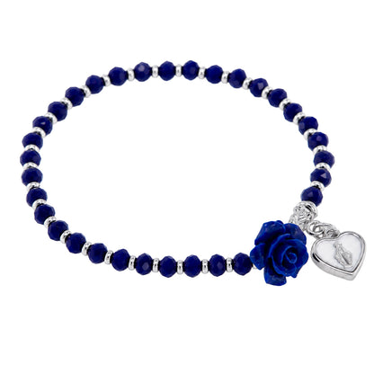 Bracciale Devozionale Mariano Blu e Argento