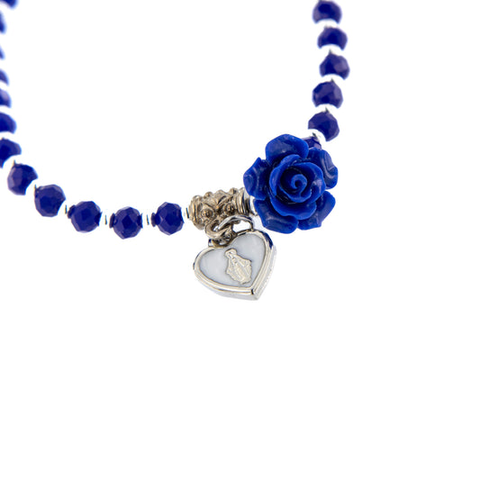 Bracciale Devozionale Mariano Blu e Argento