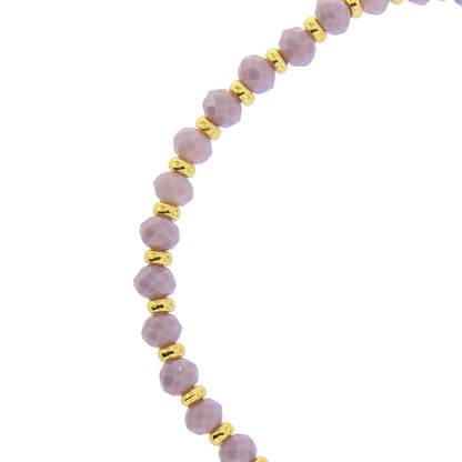Bracciale Medaglia Miracolosa lilla con cuore smaltato e finitura dorata