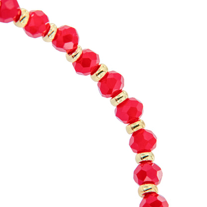 Bracciale Medaglia Miracolosa rosso con cuore smaltato e finitura dorata