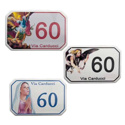 Targa ottagonale in ceramica da personalizzare. Dimensioni 17,5x11,5 cm