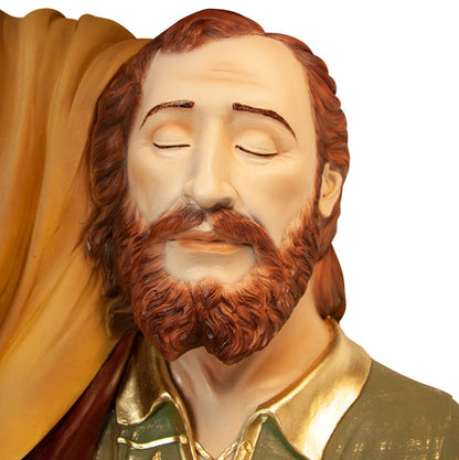 Statua san Giuseppe dormiente, in polvere di marmo colorata. Larghezza 1 m