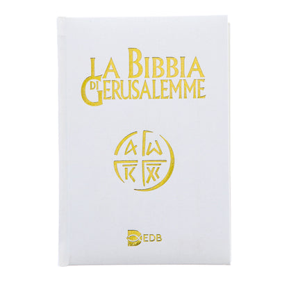 La Bibbia di Gerusalemme. Copertina in similpelle bianca