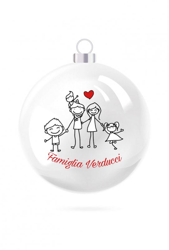 Pallina di Natale in porcellana bianca da personalizzare. Diametro 8 cm