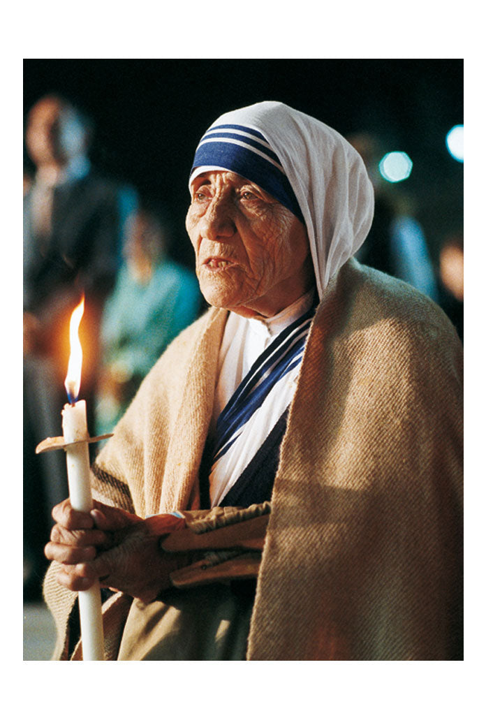 Santino madre Teresa di Calcutta. Retro bianco