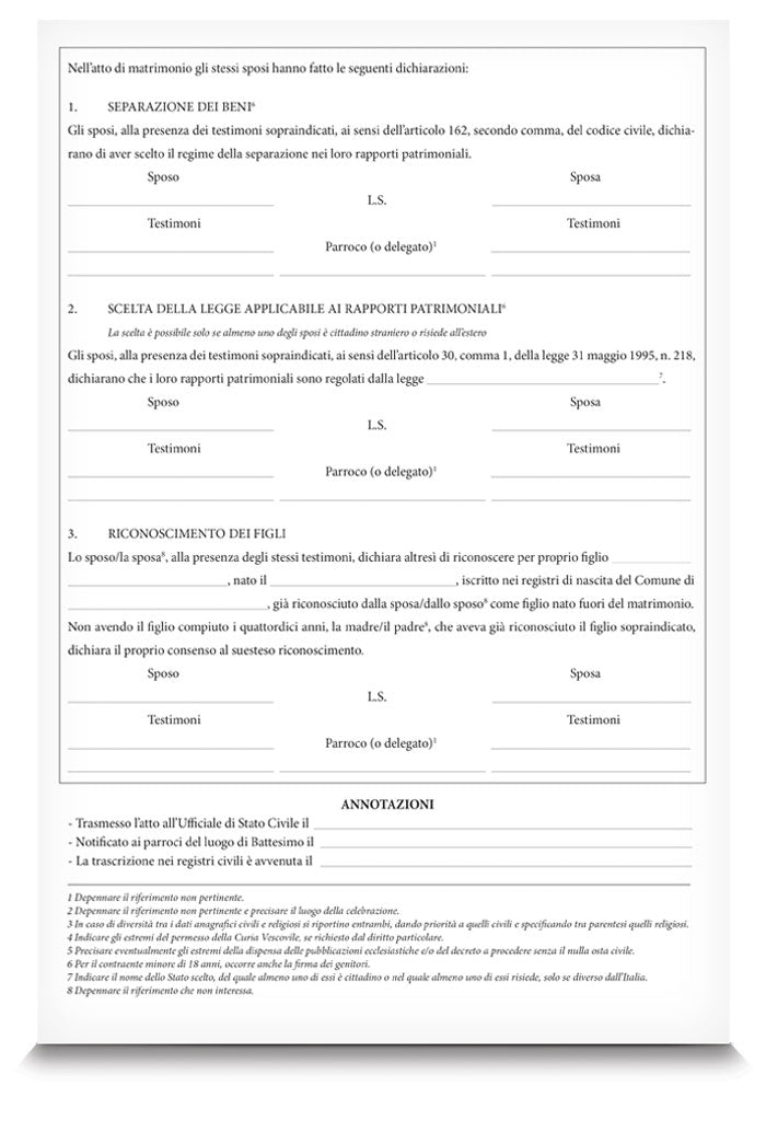 Registro degli atti di Matrimonio