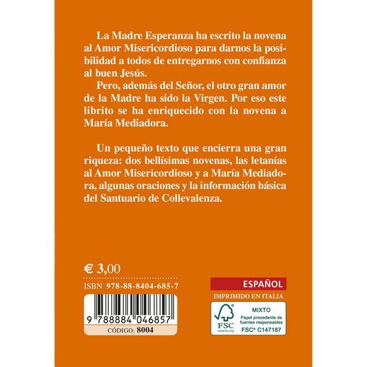Novena al Amor Misericordioso. Beata Madre Esperanza de Jesus