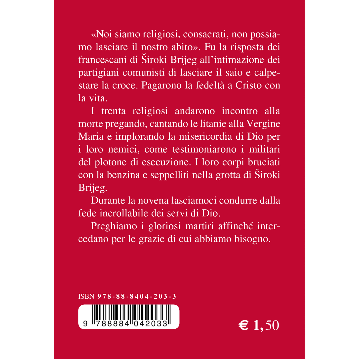 La novena ai martiri di Široki Brijeg