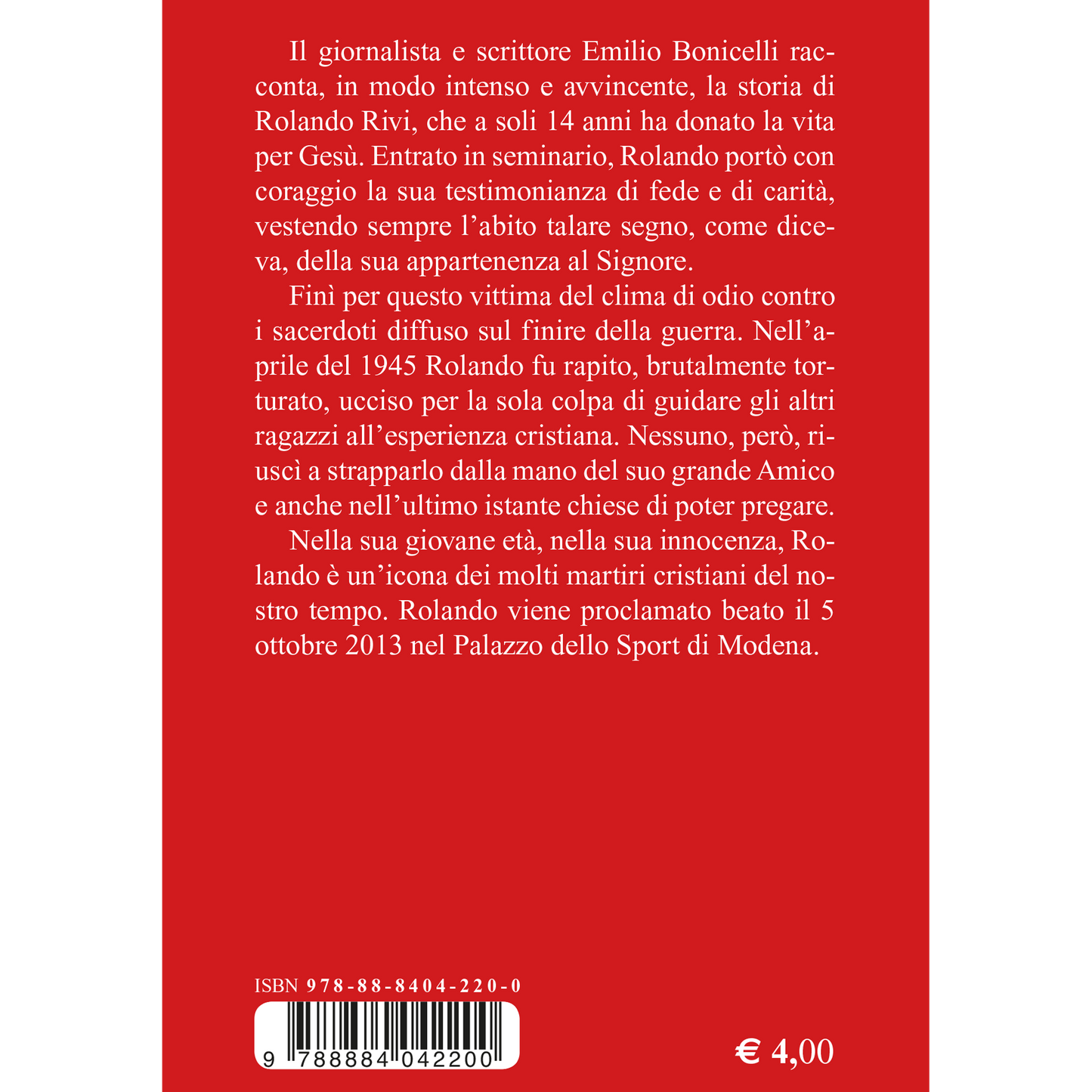 Beato Rolando Rivi seminarista martire