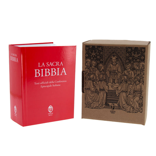 La Sacra Bibbia. Edizione grande a caratteri grandi. Copertina flessibile cartonata rosso corallo