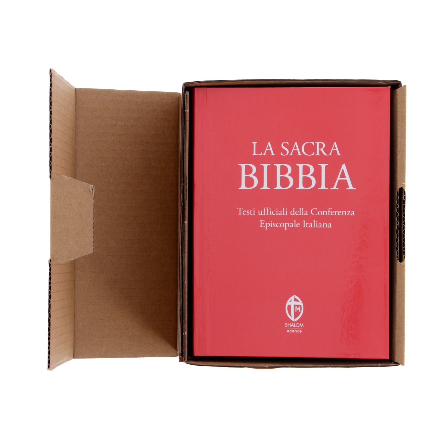 La Sacra Bibbia. Edizione grande a caratteri grandi. Copertina flessibile cartonata rosso corallo