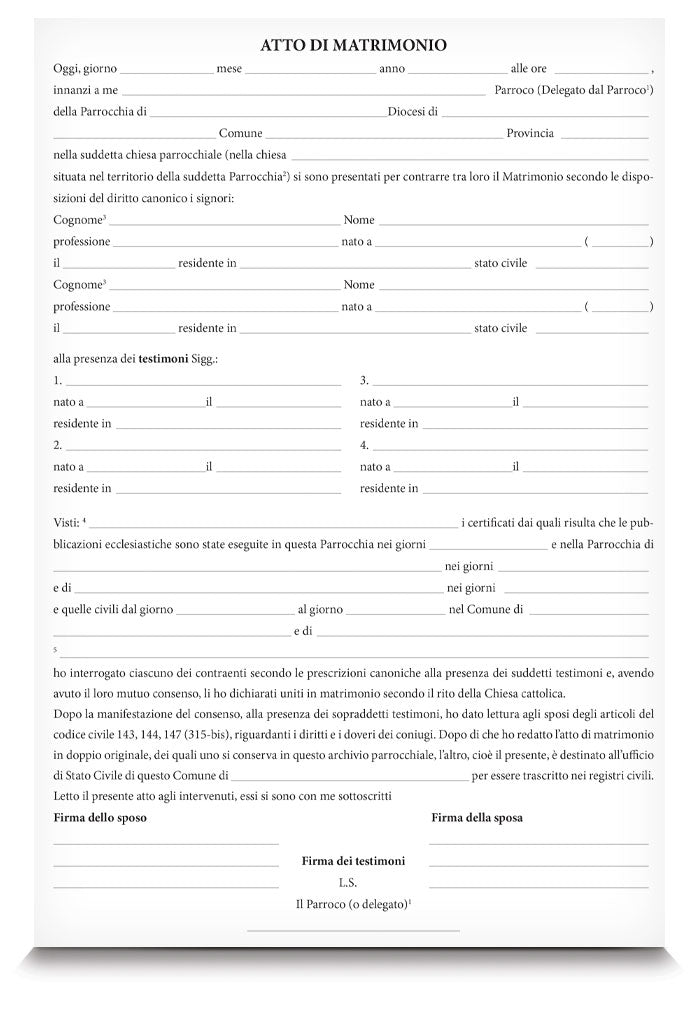 Registro degli atti di Matrimonio