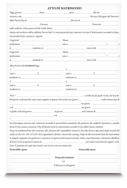 Registro degli atti di Matrimonio