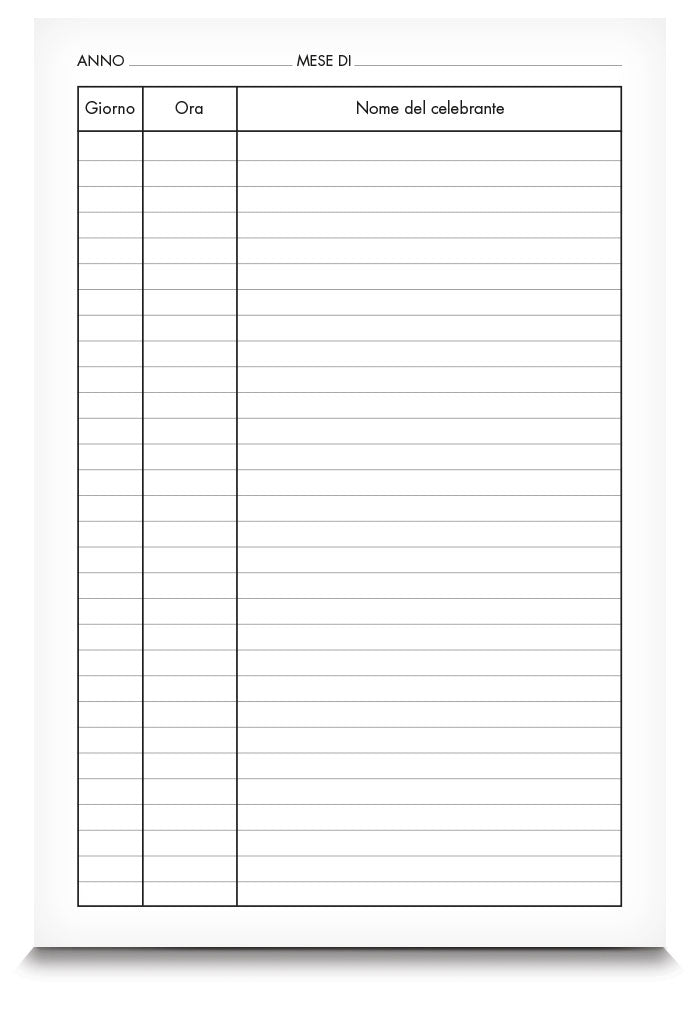 Registro delle Messe
