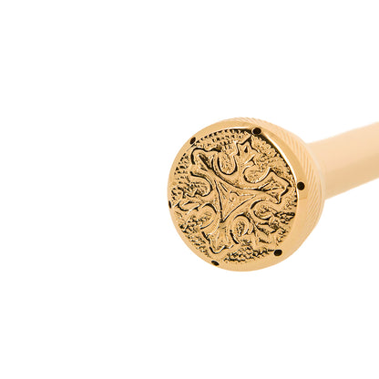 Aspersorio in ottone dorato per acqua benedetta – Articolo liturgico per benedizioni e riti religiosi – 20 cm