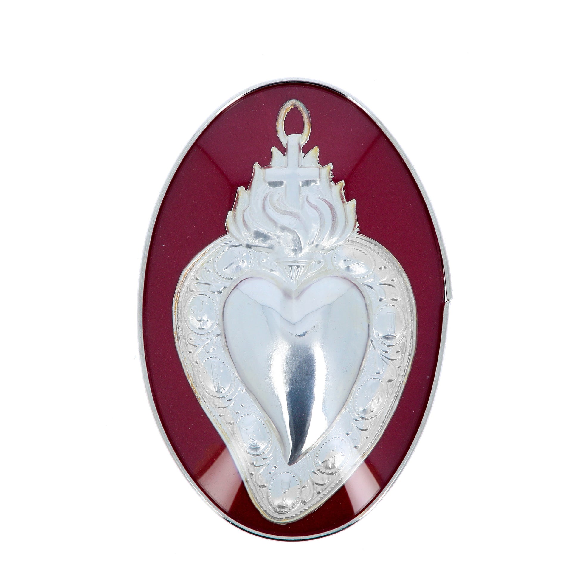 Quadro ovale cuore votivo Passione. Dimensioni 10x15 cm