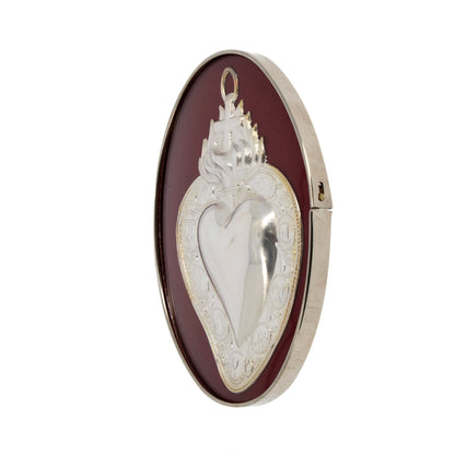 Quadro ovale cuore votivo Passione. Dimensioni 10x15 cm