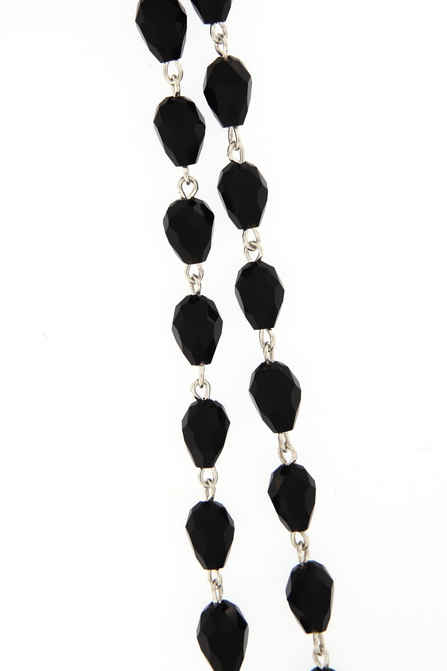 Corona grani in cristallo nero, 7 mm