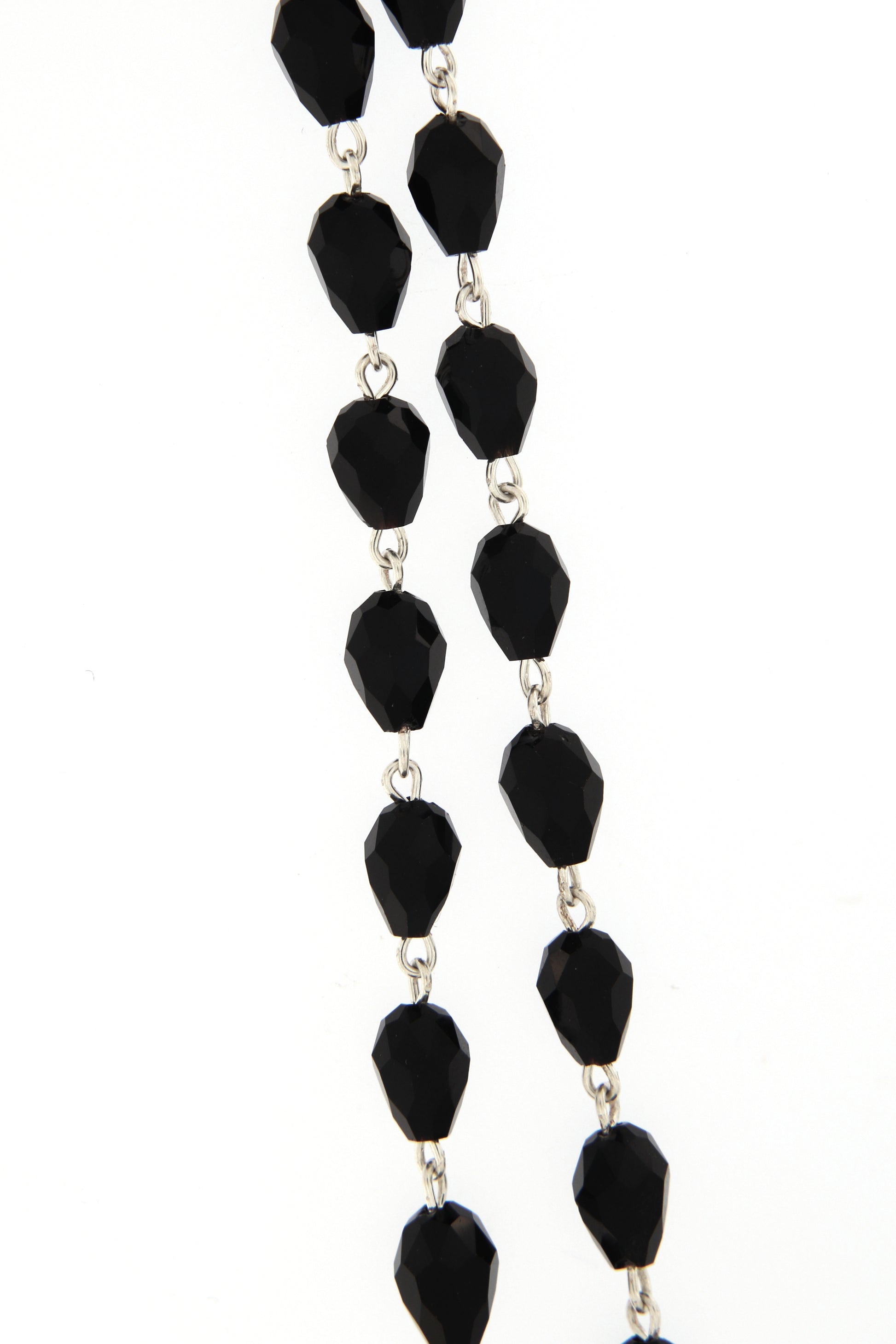 Corona grani in cristallo nero, 7 mm