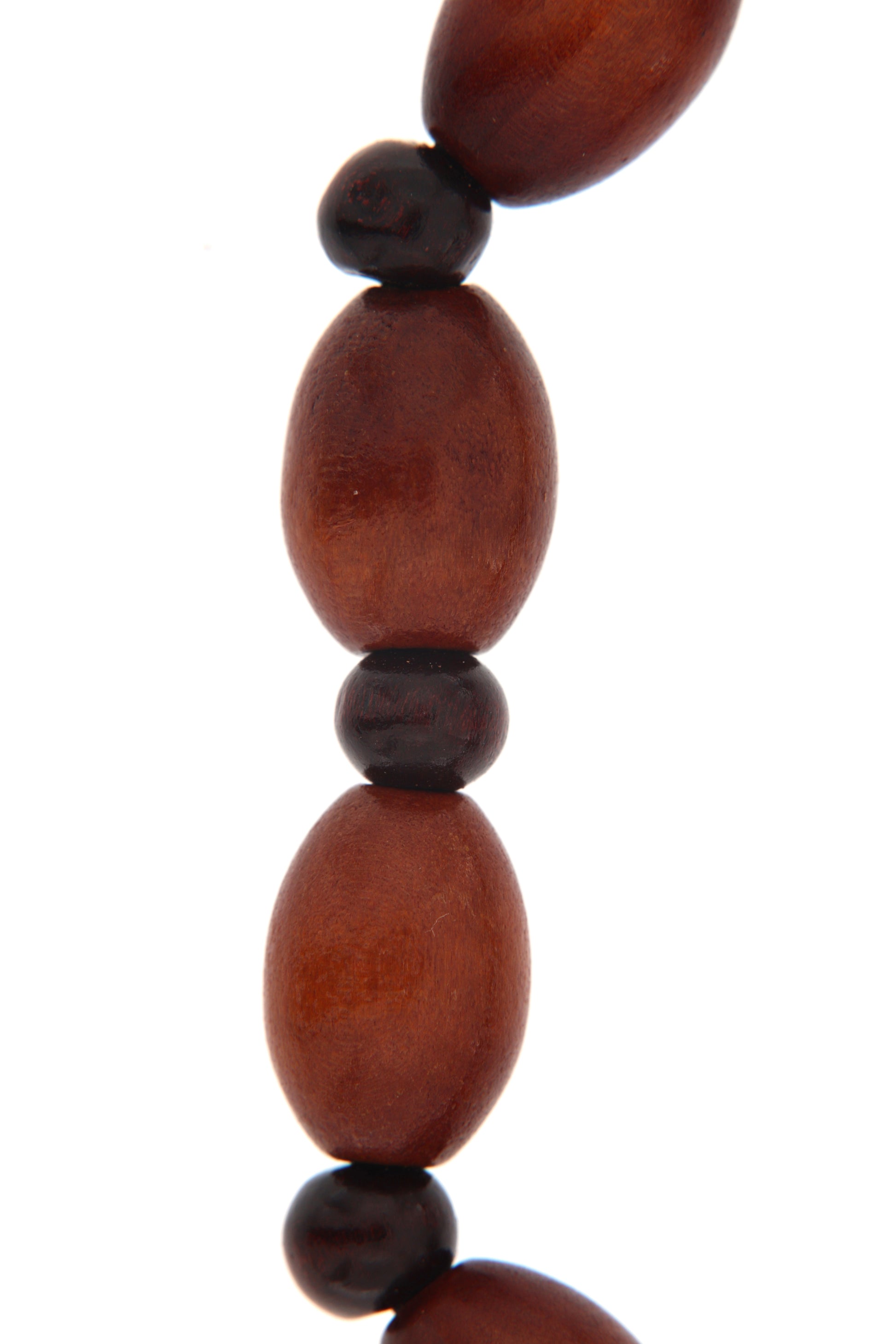 Bracciale decina elastico, grani in legno ovali 1 cm