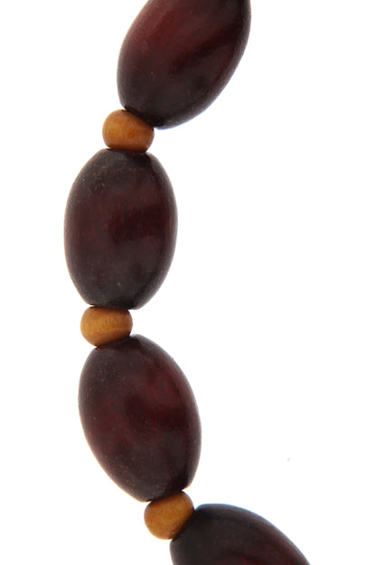 Bracciale decina elastico, grani in legno ovali 1 cm