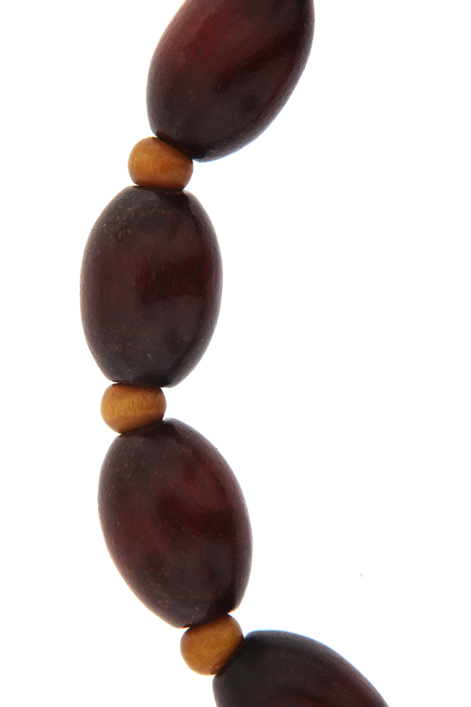 Bracciale decina elastico, grani in legno ovali 1 cm