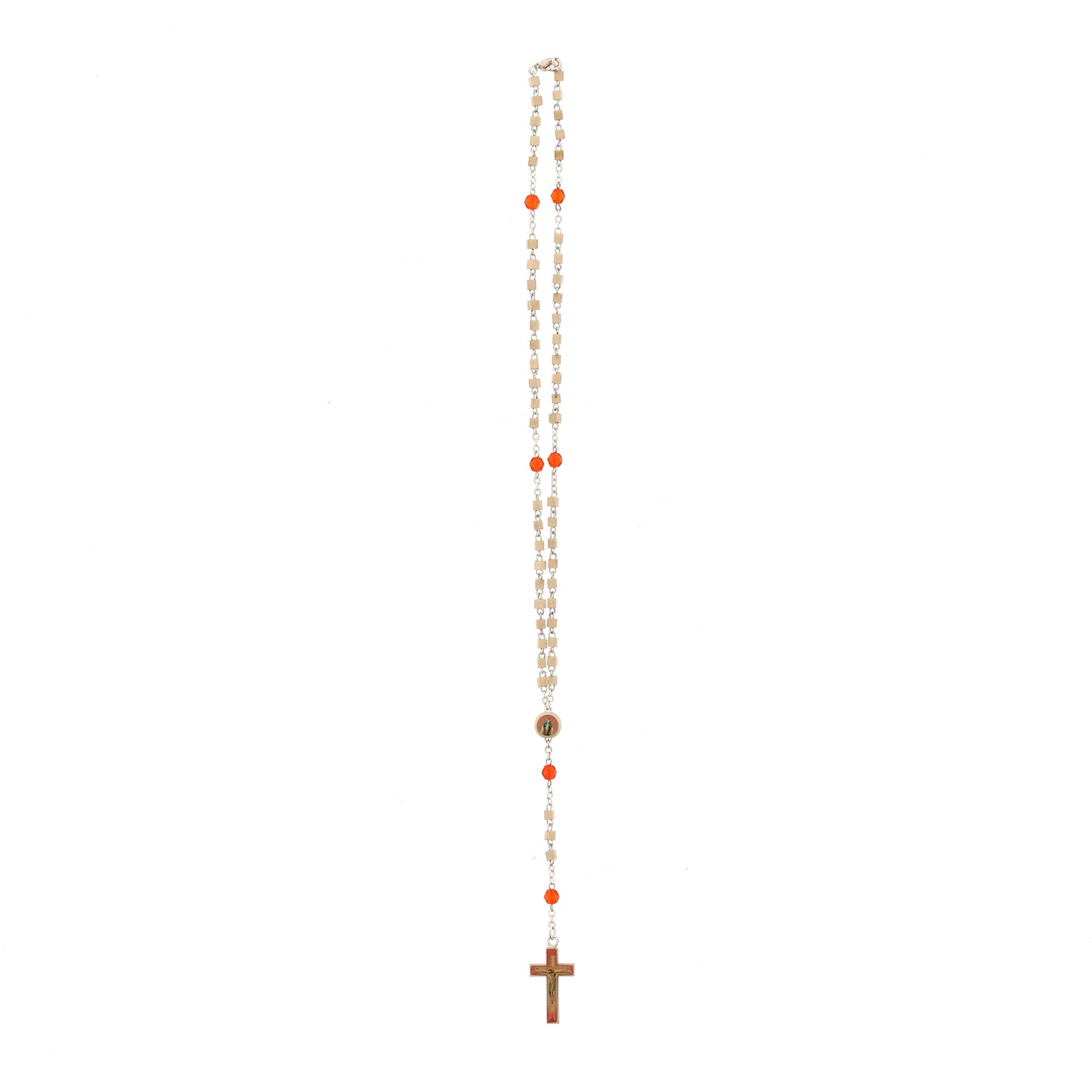 Corona indossabile, grani a cubo in legno chiaro, 4 mm