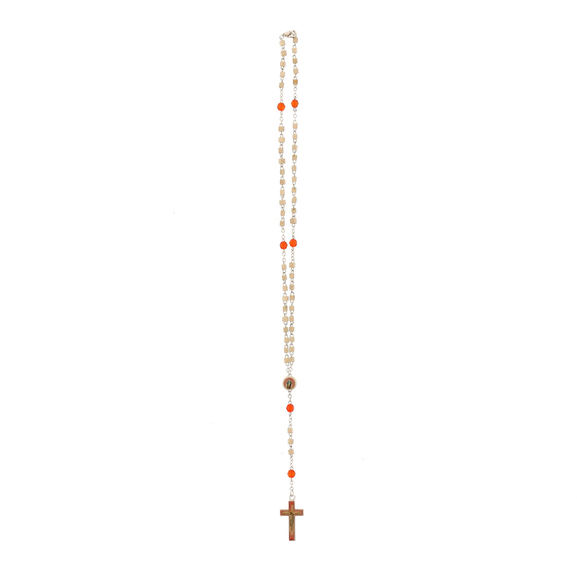 Corona indossabile, grani a cubo in legno chiaro, 4 mm