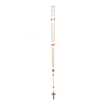 Corona indossabile, grani a cubo in legno chiaro, 4 mm