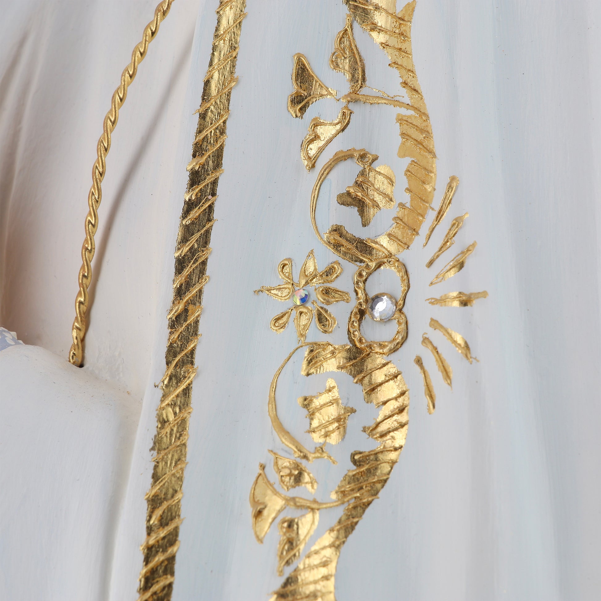 Statua Madonna di Fatima in legno. Altezza 105 cm