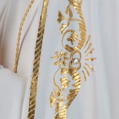 Statua Madonna di Fatima in legno. Altezza 105 cm