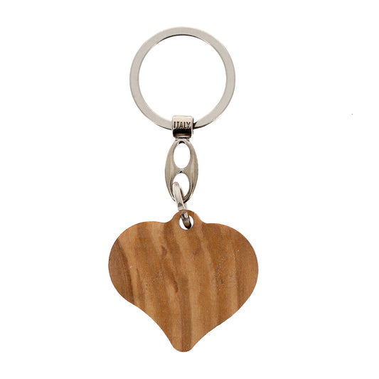 Portachiavi a forma di cuore con immagine Beato Carlo Acutis. Dimensioni 4x4 cm