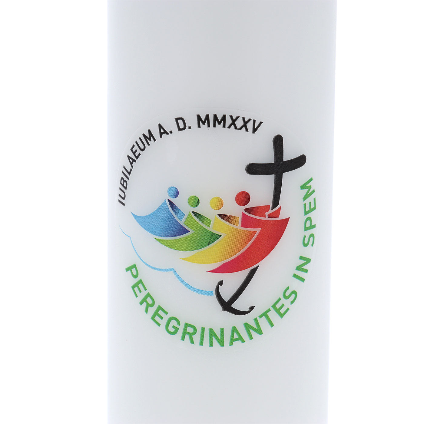 Candela cero da altare con logo Giubileo. Dimensioni 6x15 cm