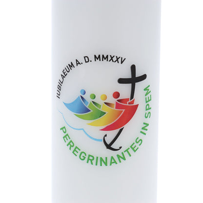 Candela cero da altare con logo Giubileo. Dimensioni 6x15 cm