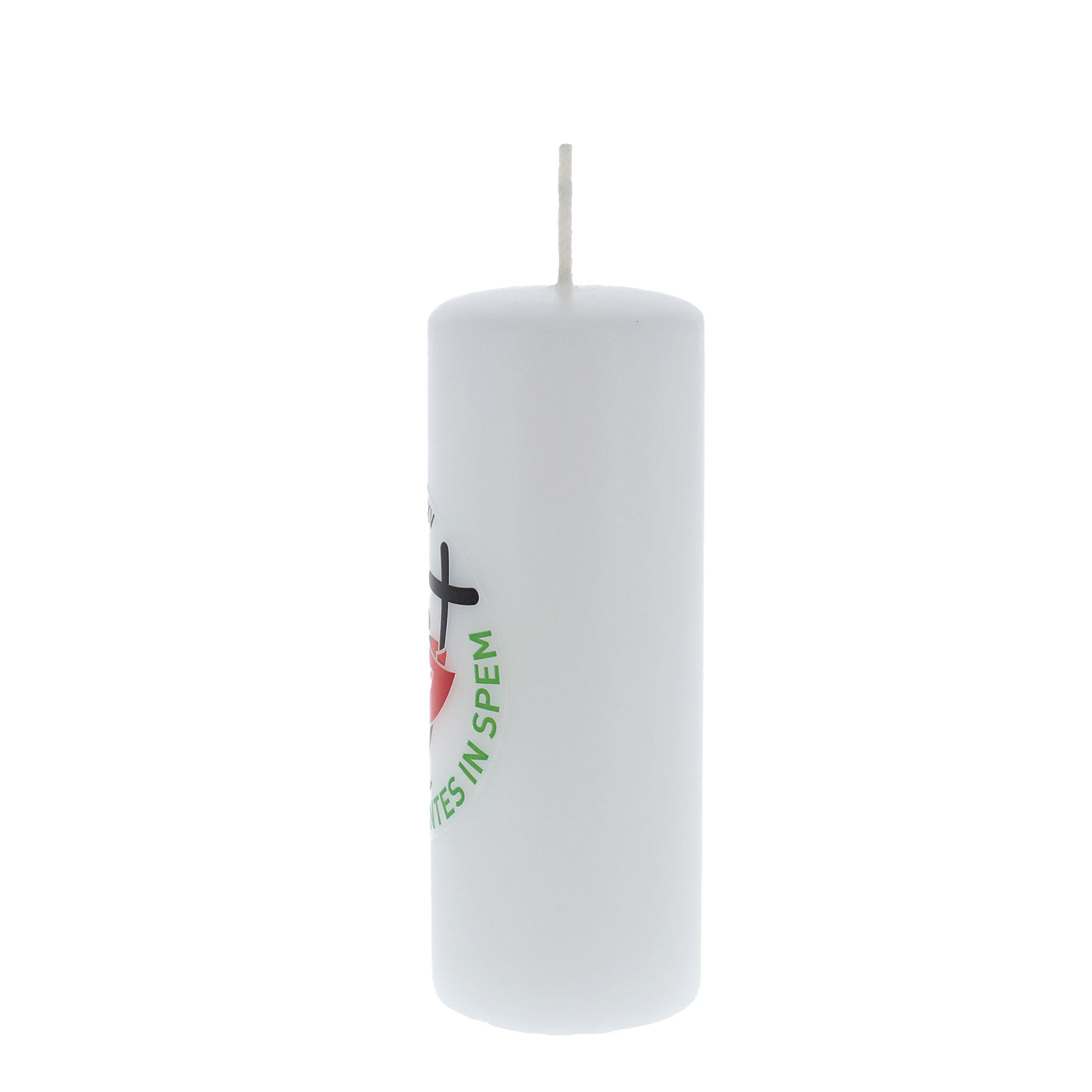 Candela cero da altare con logo Giubileo. Dimensioni 5x13 cm