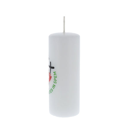 Candela cero da altare con logo Giubileo. Dimensioni 5x13 cm