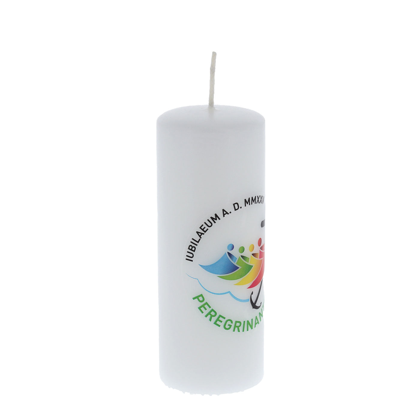 Candela cero da altare con logo Giubileo. Dimensioni 5x13 cm