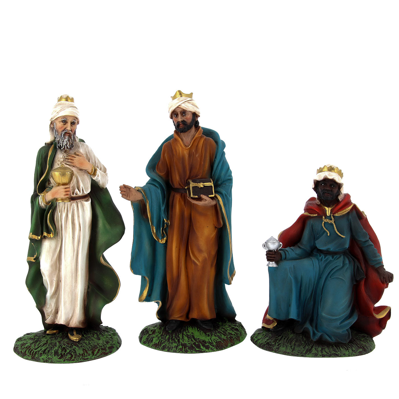 Set Presepe composto da 12 personaggi in resina. Altezza 22 cm