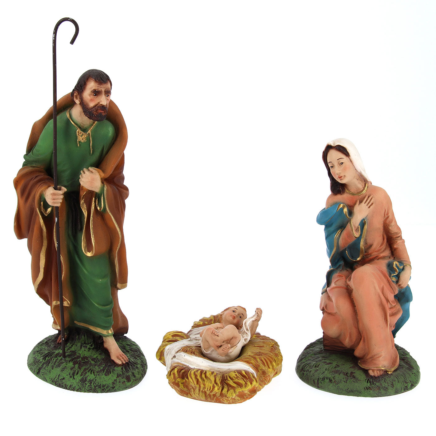 Set Presepe composto da 12 personaggi in resina. Altezza 22 cm