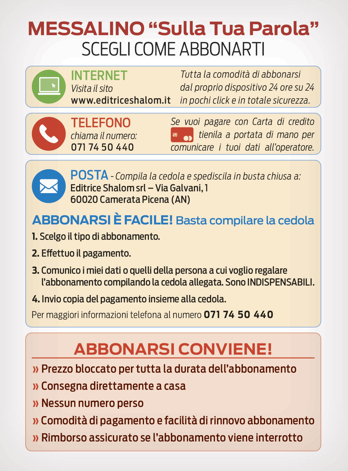 Abbonamento "Sulla Tua Parola" - Altri continenti