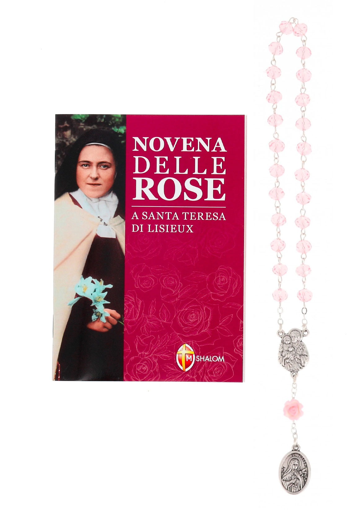 Confezione libro "Novena delle rose a Santa Teresa di Lisieux" e Corona delle rose di Santa Teresa di Lisieux