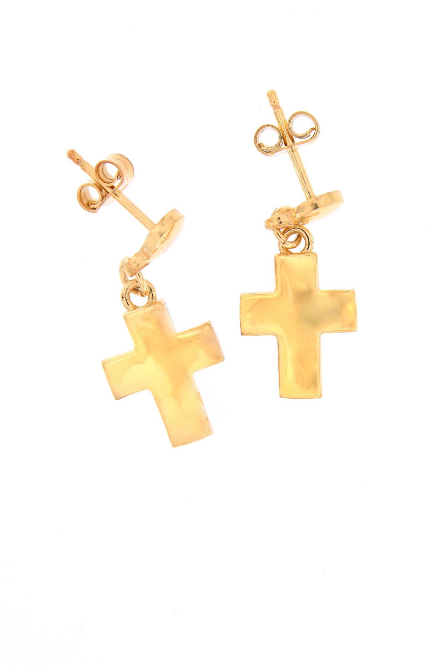 Orecchini pendente Croce in argento 925 rodiato. Dimensioni 1x1,5 cm